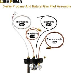 10002264 Propane and Natural Gas 3 Way Pilot Assembly Parts Replacement for HHT