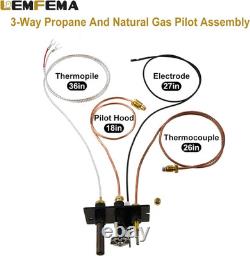 10002265 Propane and Natural Gas 3 Way Pilot Assembly Parts Replacement for HHT