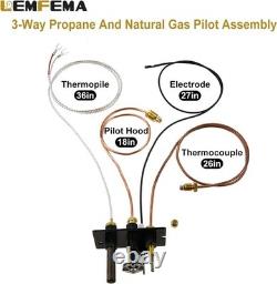 10002265 Propane and Natural Gas 3 Way Pilot Assembly Parts Replacement for HHT