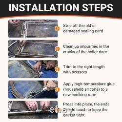 1 Fiberglass Wood Stove Door Gasket Rope Seal 10FT Fireplace & Oven Replaceme
