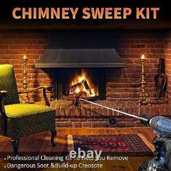 26'' chimney sweeping kit chimney brush chimney cleaning kit rotating
