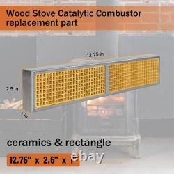 2.5x12.75x1 Wood Stove Catalytic Combustor, Honeycomb Ceramic, Longer Burn