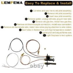 3-Way Pilot Assembly for Propane & Natural Gas Fireplaces & Stoves Replacement