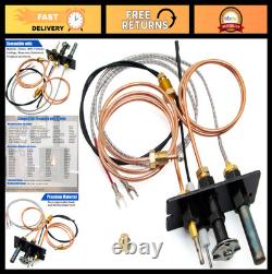 3-Way Pilot Assembly for Propane & Natural Gas LP NG Replacement + Free Nozzle