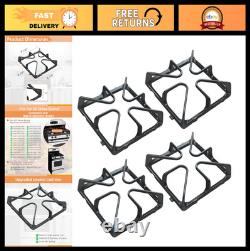 4 Pack Cast Iron Burner Grate Replacement for Gas Range Stove Top Parts