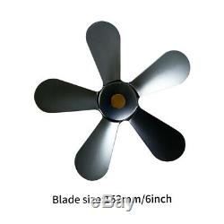 5 Blades Aluminum Alloy Blade For Stove Fan Fireplace Replacement Parts Accs