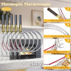 5 Pack Thermopile for Gas Fireplace & Water Heater, 36 750mv, Pilot Burner Part
