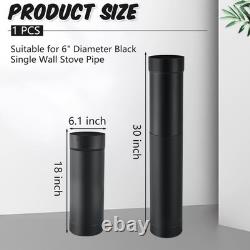 6 Single Wall Stove Pipe, 16-30 Telescoping Wood Burning Chimney Connector, B
