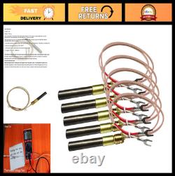 750mV Thermocouple Replacement for Gas Stoves & Fireplaces, 5pc 36 Glass Fiber