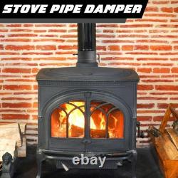 8 Stainless Steel Stove Pipe Damper Air Insulated, Adjustable Vent Control