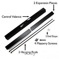 Adjustable Rod and Valance Kit for Fireplace Spark Screens Black Center valance