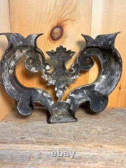 Aged Brass Architectural Salvage Trim Replacement Part Heavy Fireplace Andirons
