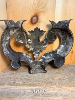 Aged Brass Architectural Salvage Trim Replacement Part Heavy Fireplace Andirons