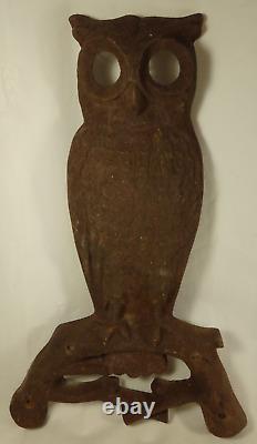 Antique Howes Boston Cast Iron Owl Fireplace Andiron Replacement Front Part READ