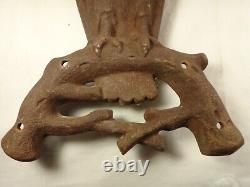Antique Howes Boston Cast Iron Owl Fireplace Andiron Replacement Front Part READ