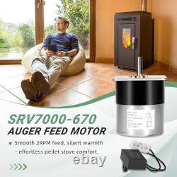 Auger Feed Motor Replacement for Pellet Stoves 2RPM Synchronous 120V 60Hz