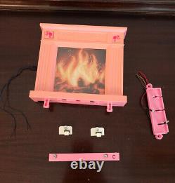 Barbie Dream House 2012 Replacement Part Fireplace With TV And Wiring