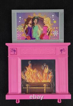 Barbie Dream House Replacement Parts Pieces Fireplace TV Pink 2008 2009 Mattel