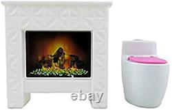 Barbie Dreamhouse Replacement Fireplace & Bookcase Parts FHY73