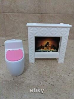 Barbie Replacement Parts Dream-House 1 Doll Size Fireplace & 1 Sound Toilet