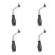 Black Iron Fireplace Door Handle Set 4pcs Heat Resistant Stove Replacement Parts