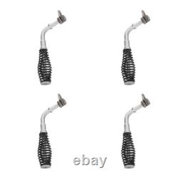 Black Iron Fireplace Door Handle Set 4Pcs Heat Resistant Stove Replacement Parts