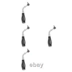 Black Iron Fireplace Door Handle Set 4Pcs Heat Resistant Stove Replacement Parts