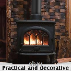 Black Matte Stove Pipe 6 x 48 Durable 304 Stainless Steel Vent Pipe