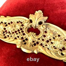 Cast Brass Fireplace Fender Replacement Part Center 2+ Lbs 16.5 Scrolls Floral