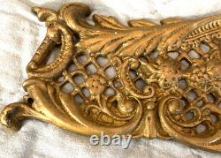 Cast Brass Fireplace Fender Replacement Part Center 2+ Lbs 16.5 Scrolls Floral