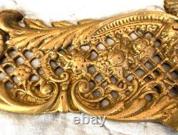 Cast Brass Fireplace Fender Replacement Part Center 2+ Lbs 16.5 Scrolls Floral
