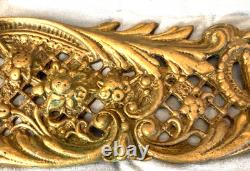 Cast Brass Fireplace Fender Replacement Part Center 2+ Lbs 16.5 Scrolls Floral