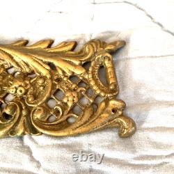 Cast Brass Fireplace Fender Replacement Part Center 2+ Lbs 16.5 Scrolls Floral