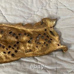 Cast Brass Fireplace Fender Replacement Part Center 2+ Lbs 16.5 Scrolls Floral