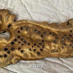 Cast Brass Fireplace Fender Replacement Part Center 2+ Lbs 16.5 Scrolls Floral