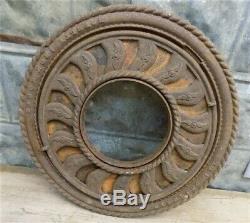 Cast Iron Round Stove Pipe Collar, Chimney Flue Cover, Ornate Grate Heat Ring e