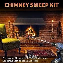 Cleaning kit rotating 26'' chimney sweeping kit chimney brush chimney