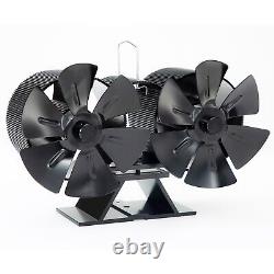 Double-Headed Stove Fan 12 Blades Aluminum Fireplace Fan Replacement Spare Parts