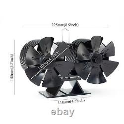 Double-Headed Stove Fan Aluminum Fireplace Fan Replacement Spare Parts