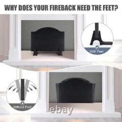 Durable Cast Iron Fireback Feet Heavy-Duty Fireplace Support, 1 Pair, All Fire