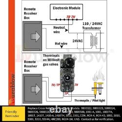 Durablow RF Wireless Servo Motor Gas Fireplace Remote