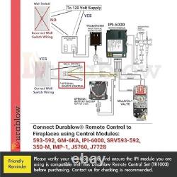 Durablow RF Wireless Servo Motor Gas Fireplace Remote