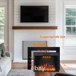 Electric Fireplace Heater Insert 33 Length 25 High Trim Kit Included, Modern