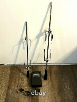 Farberware 454 454A Grill Rotisserie Spit Rod Forks 2pc and Motor 436 OEM Part