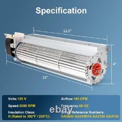 Fireplace Blower Replacement for Desa, FMI, Vanguard, Vexar, Comfort Flame Glow