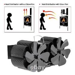 Fireplace Fan Double Head 12 Blade Furnace Mounted Unpowered Replacement Part