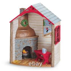 Fireplace Logs Winter Chalet working American Girl Doll REPLACEMENT part piece