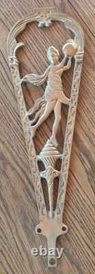 Fireplace Screen Vintage Art DECO Brass Ornate Peacock 24 Tall Replacement PART