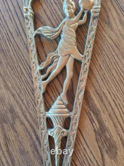 Fireplace Screen Vintage Art DECO Brass Ornate Peacock 24 Tall Replacement PART
