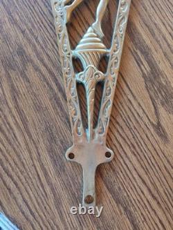 Fireplace Screen Vintage Art DECO Brass Ornate Peacock 24 Tall Replacement PART